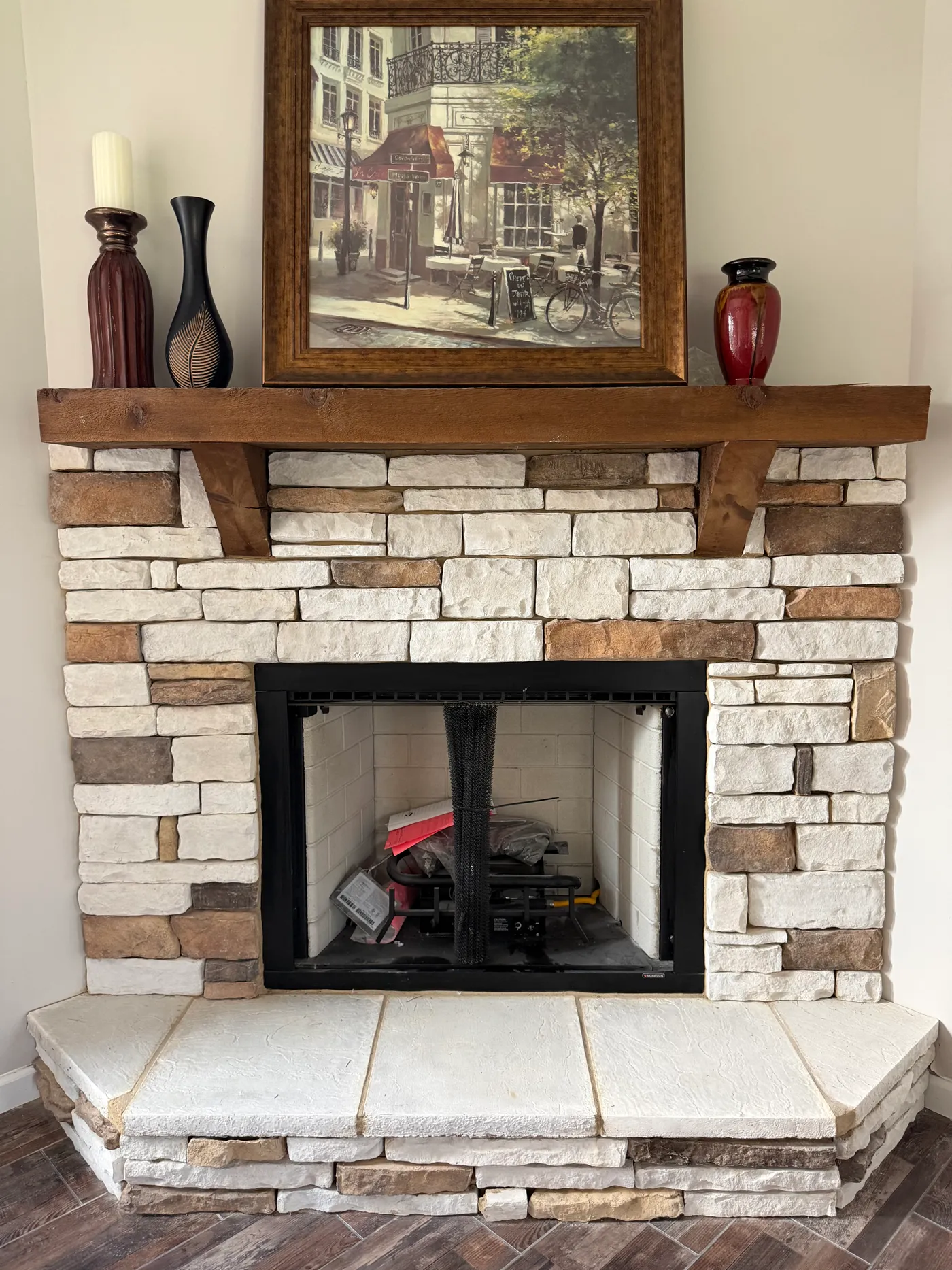 Gas Fireplace - Custom Hand Laid Stone