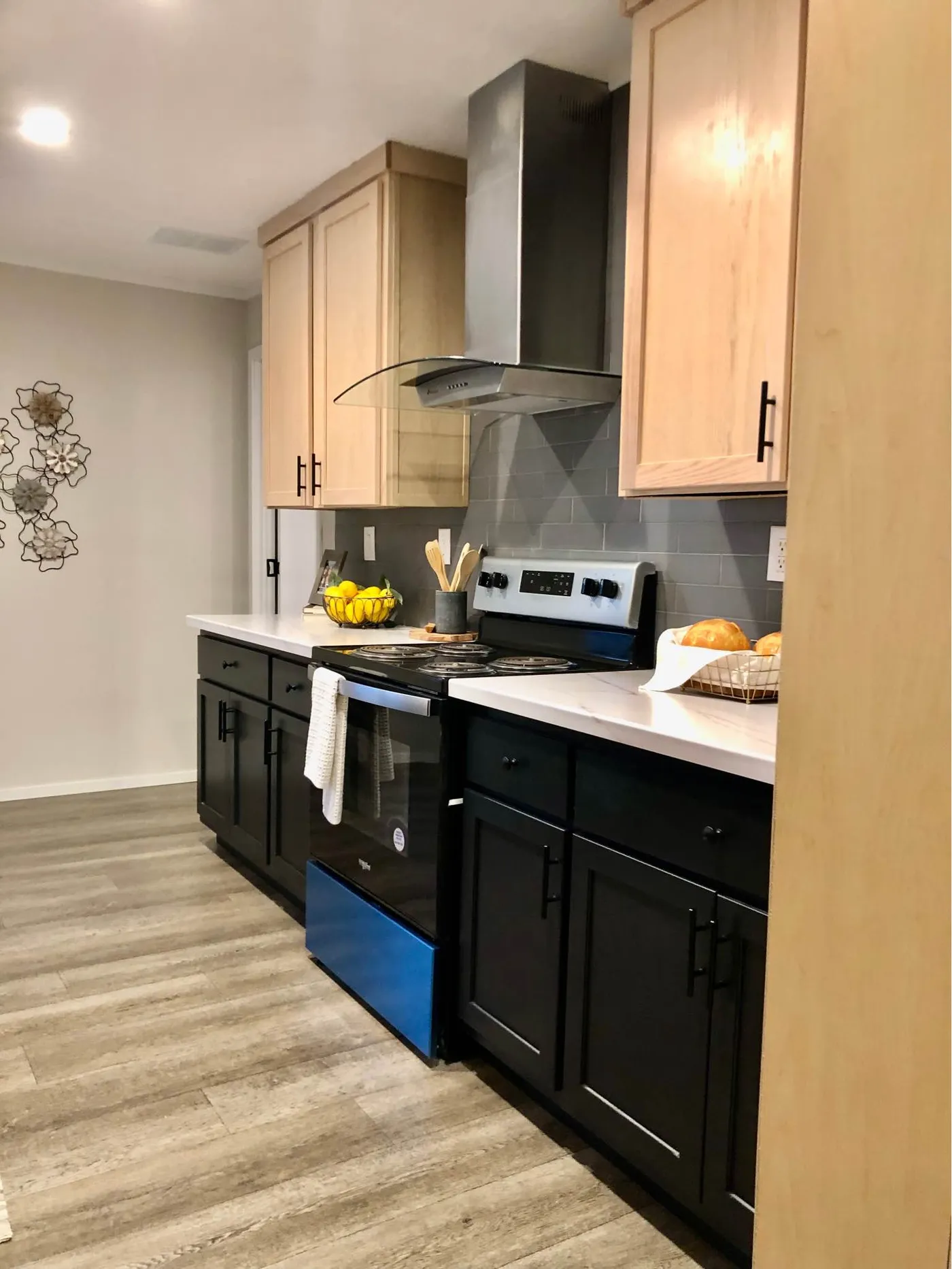 Modern kitchen essentials: stove and refrigerator