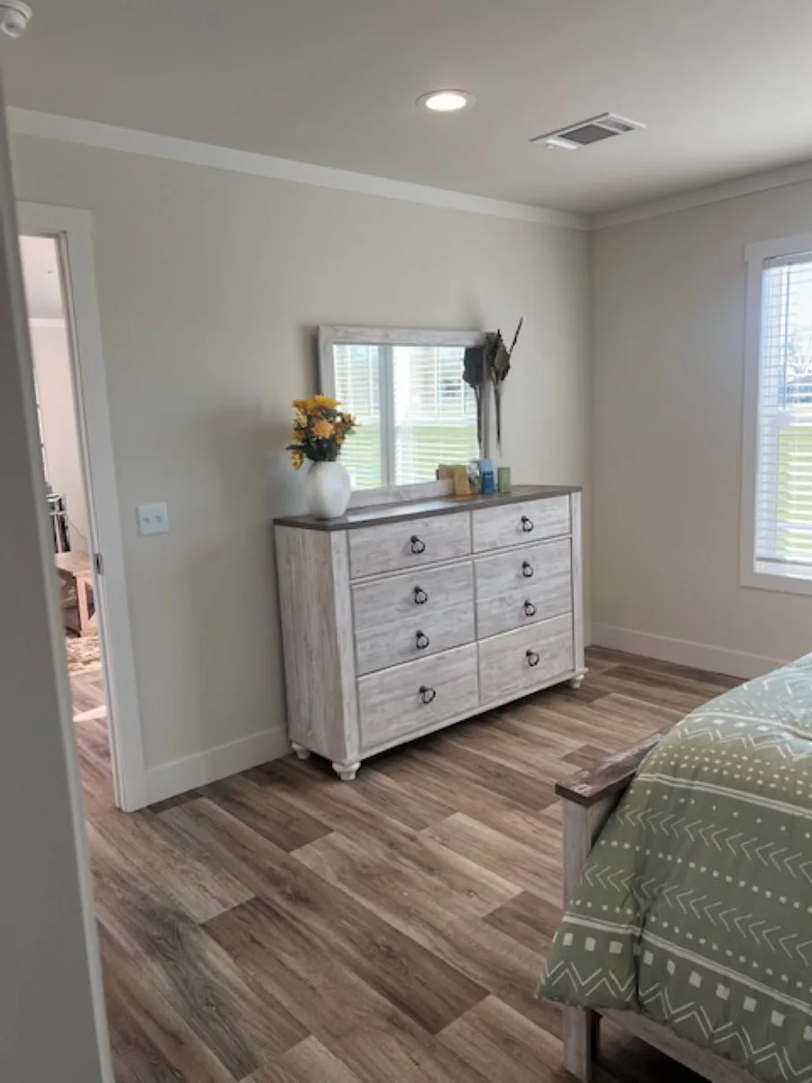 so much wall space in this Primary bedroom