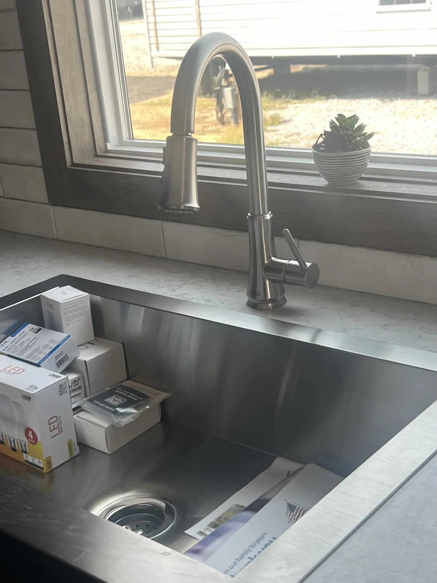 Farm House Sink with extra large kitchen window!
