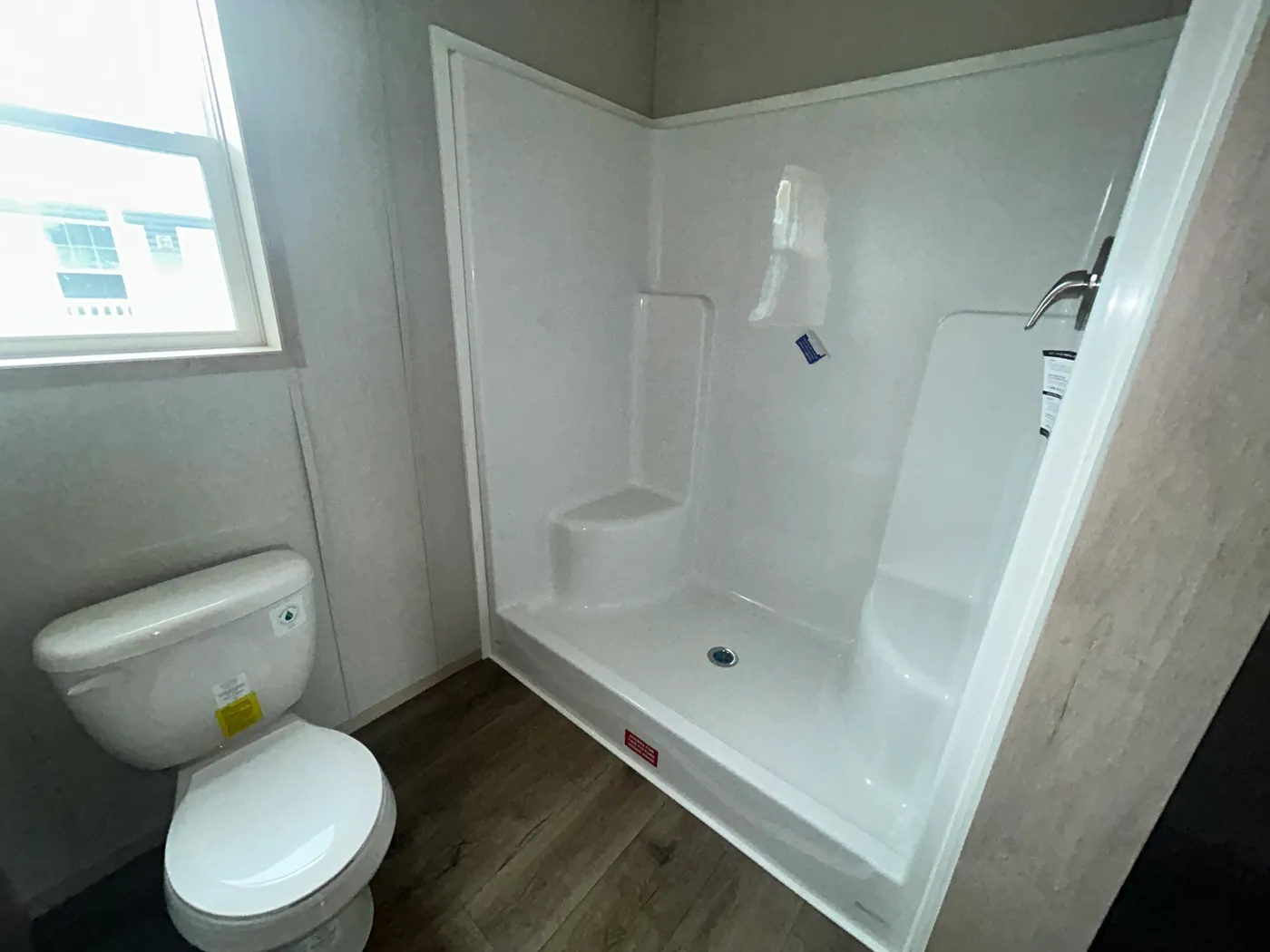 Shower inside the guest bathroom.