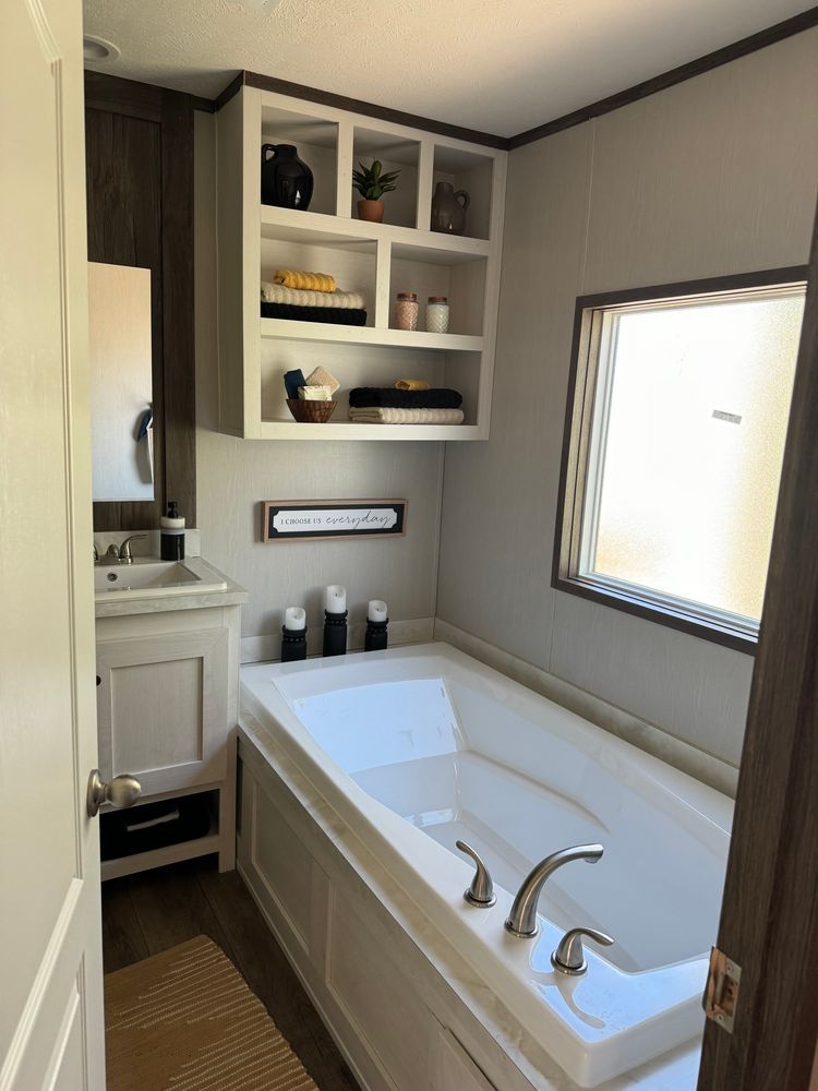 Large soaking tub to relax in