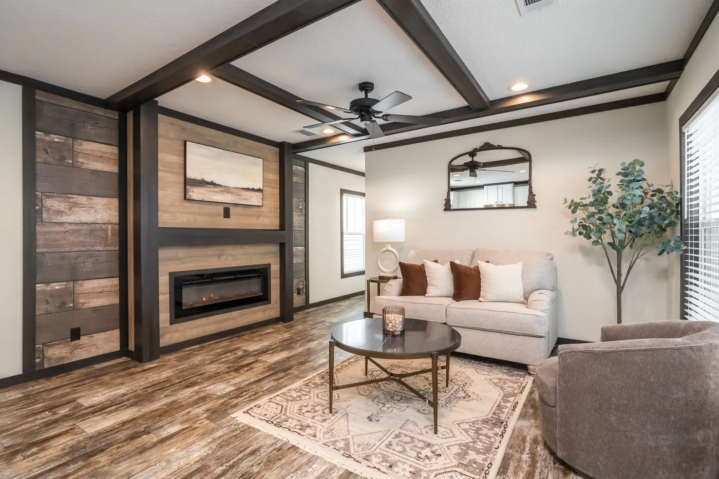 Electric Fireplaceand beams optional