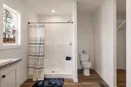 Full length one-piece shower with two seats