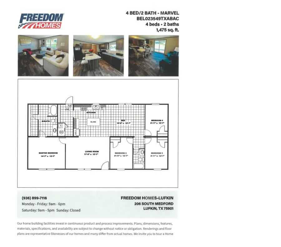 OAK (4 Bdrm/ 2 Bath) Flooplan