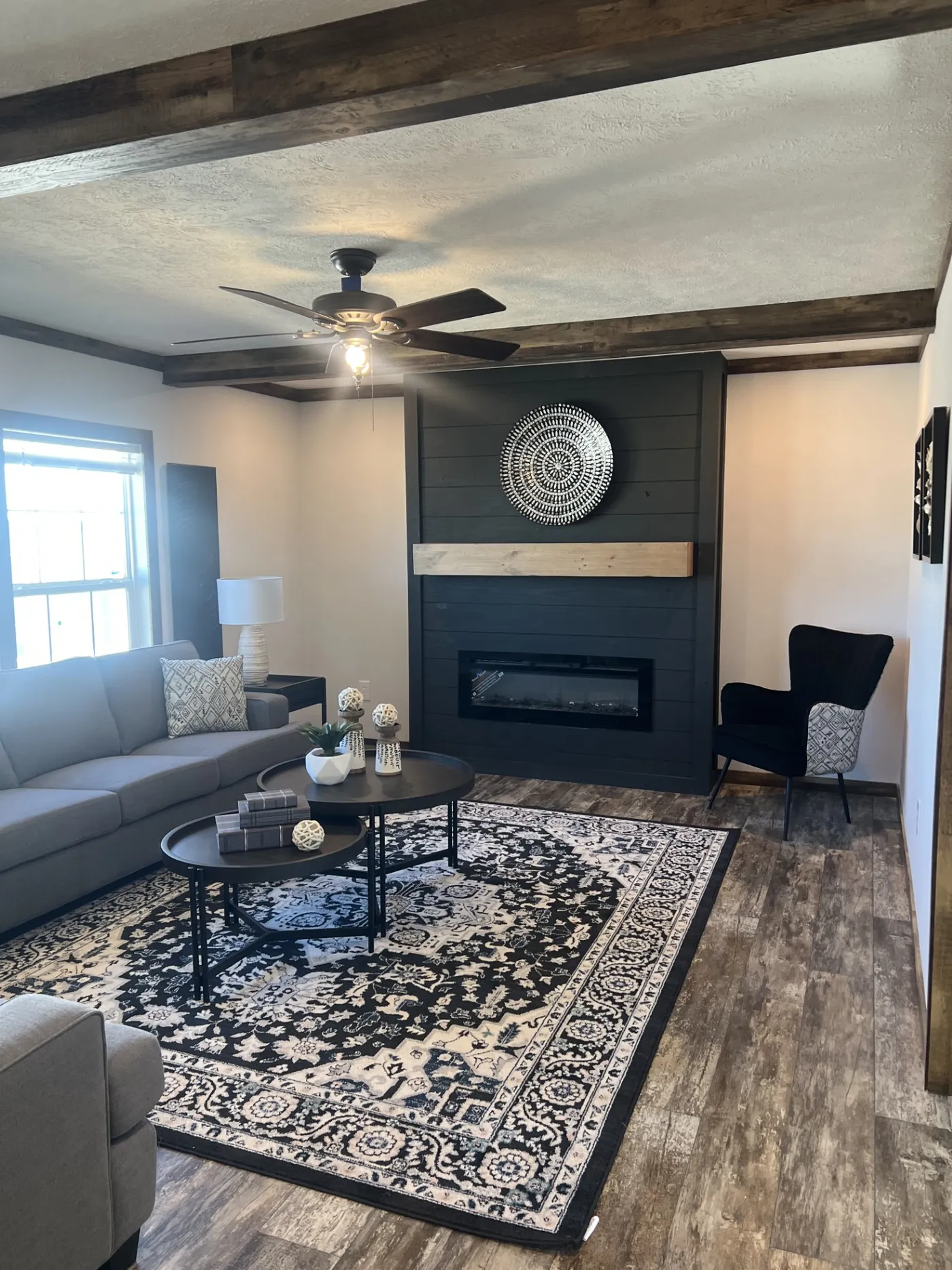 This Huge Den Has A Fireplace Too!