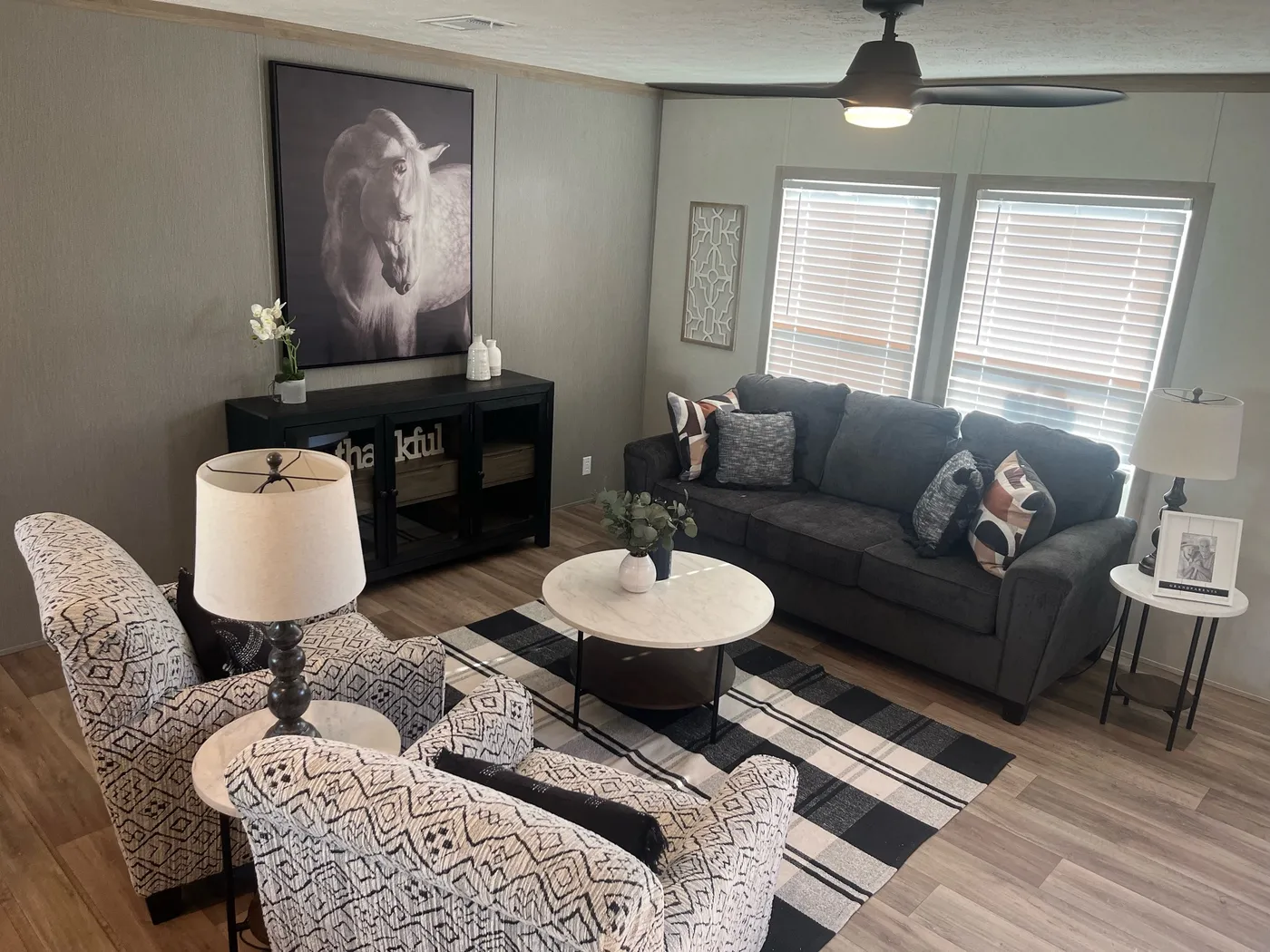 Beautiful manufactured home living room . Best deals and prices on affordable, quality, Clayton Built manufactured home in texas.