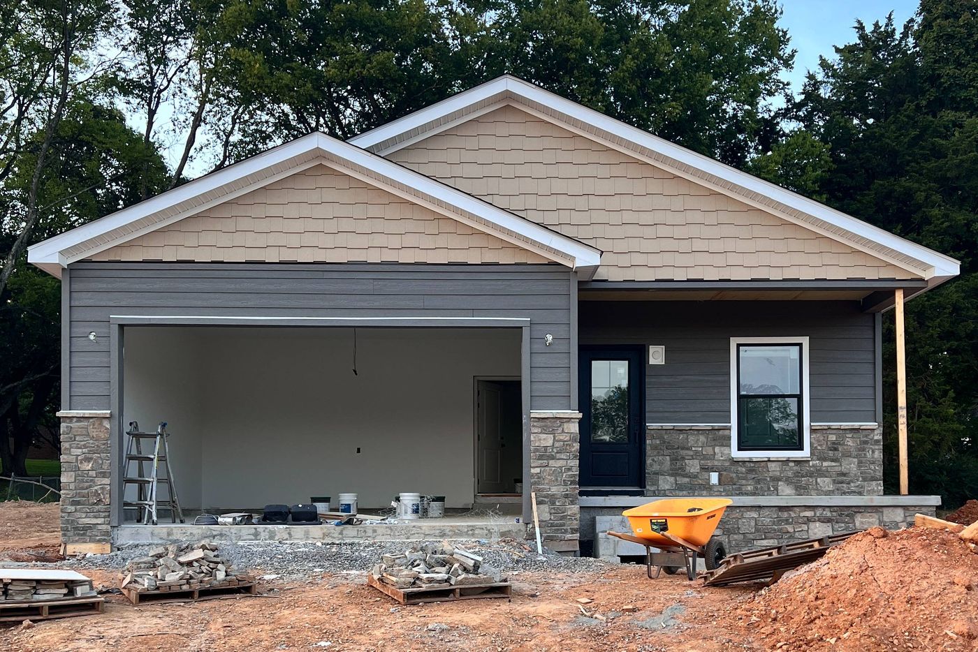 Recent photo of home under construction.  It is scheduled to be complete in late September 2026.