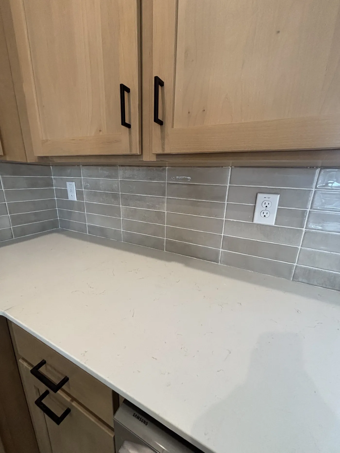 Quartz Island and Tile Backsplash