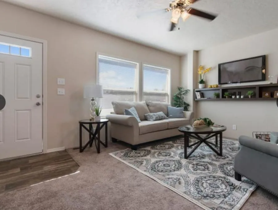 Built-in entertainment center.