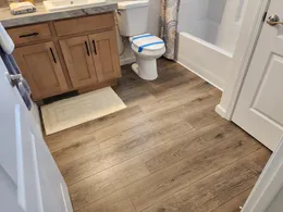 Spacious floor space in primary bathroom