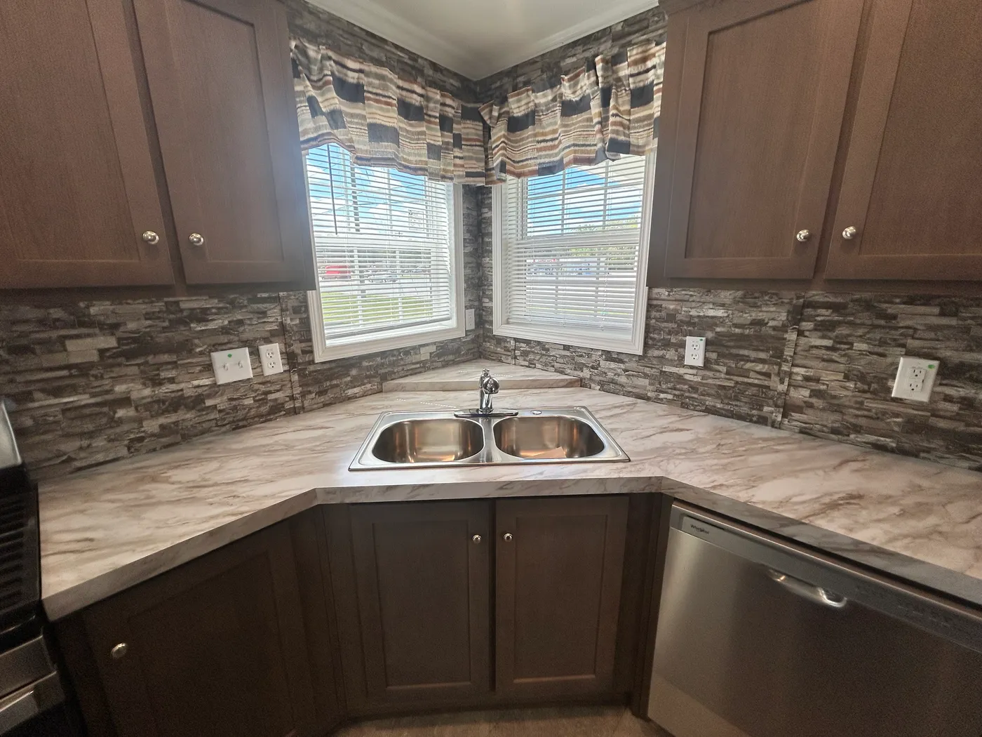 Full view of the kitchen sink. 