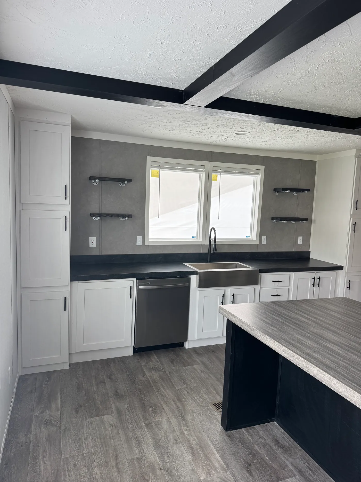 Kitchen Sink with two windows. 
