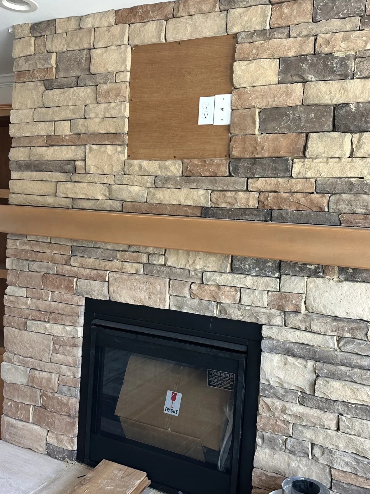 Full stone, Wood Burning Fireplace