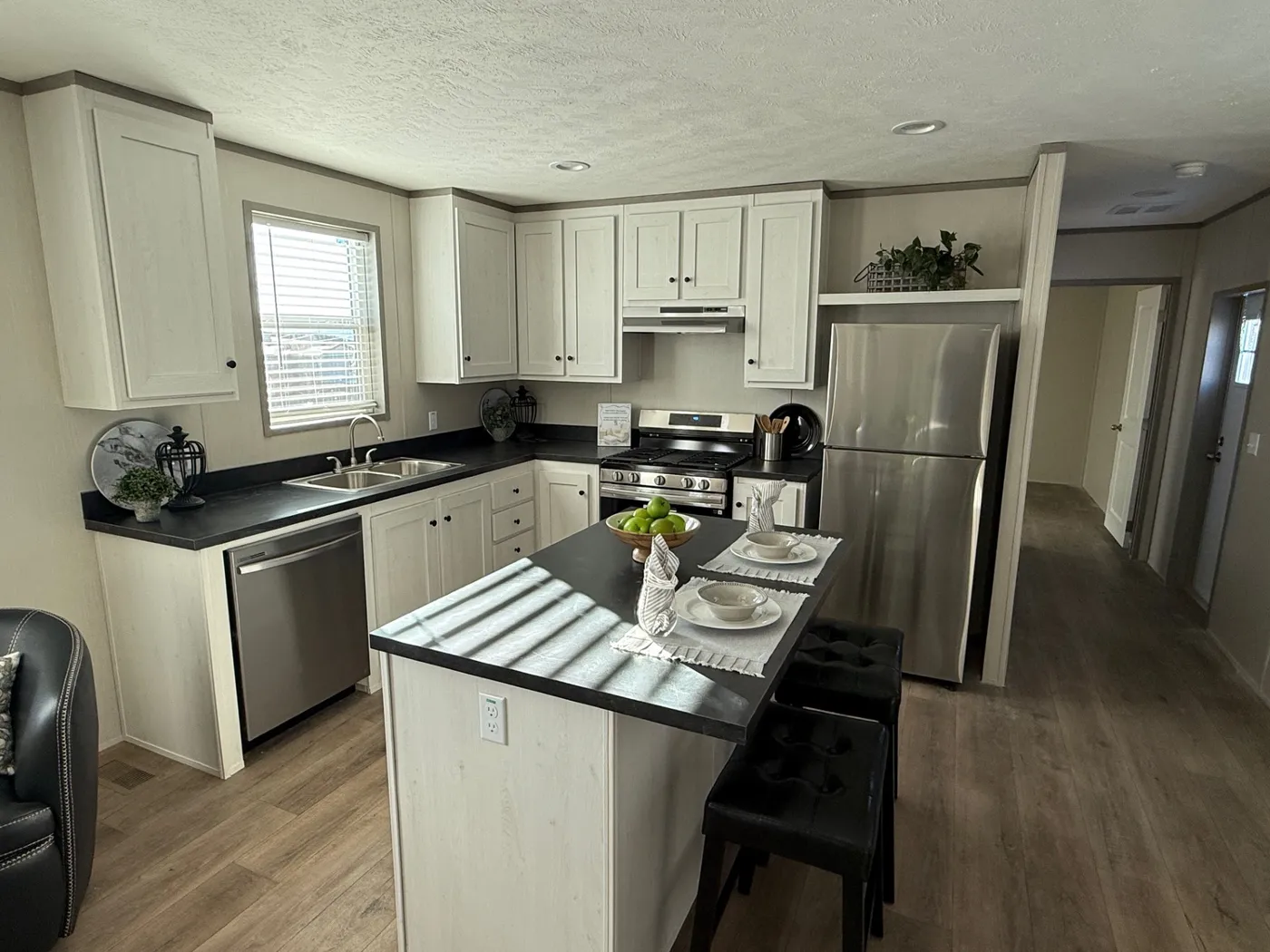 Great kitchen with lots of storage.  Stainless appliances are included