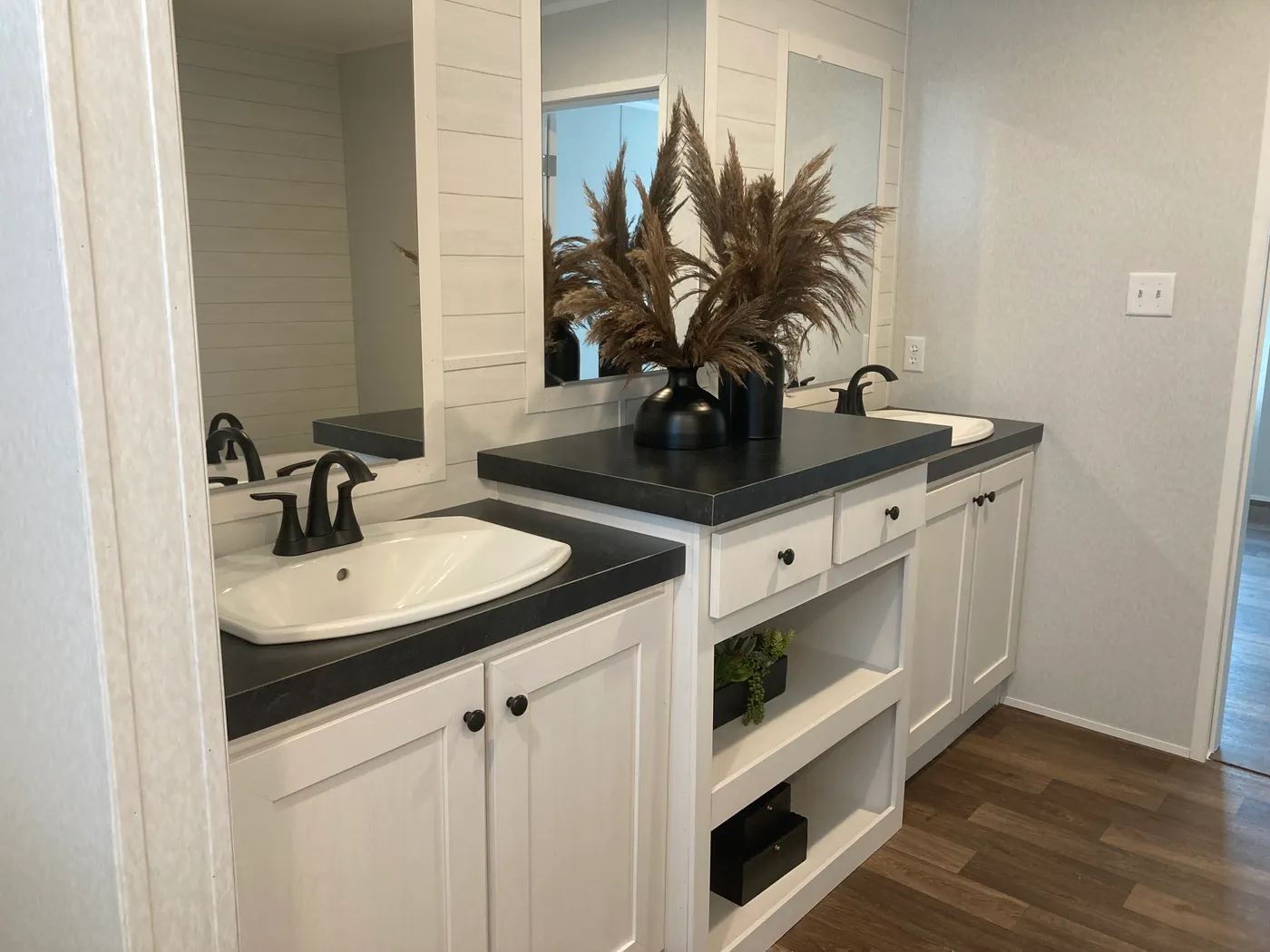 Double vanities, soaker tub and huge shower in Master Bath!