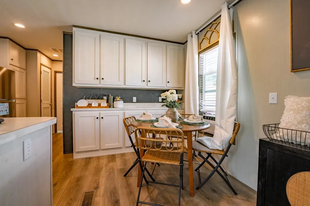 Beautiful manufactured tiny home dining room. Best deals and prices on Clayton Built manufactured home in texas.
