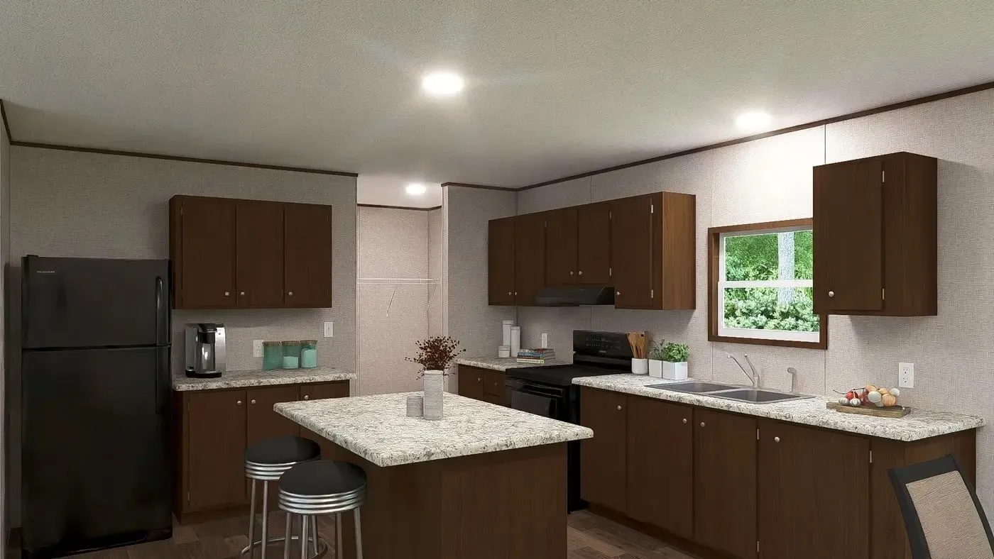 Large Island Kitchen with lots of cabinet space.