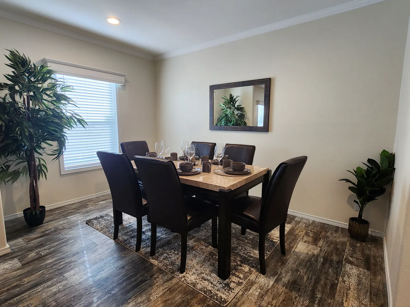 Beautiful dining area with a window.
