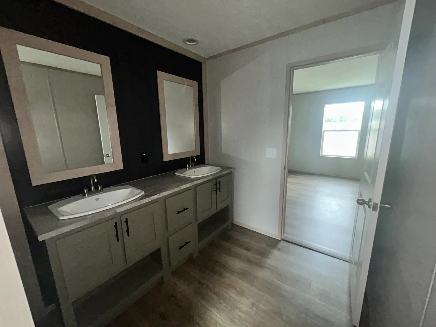 A view from inside the main bathroom. Again, DUAL SINKS!!! 