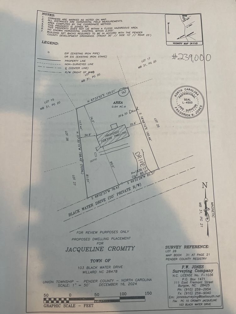 103 Blackwater DR Willard NC 28478