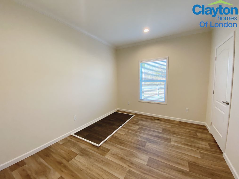 Spacious closet. Vinyl flooring.