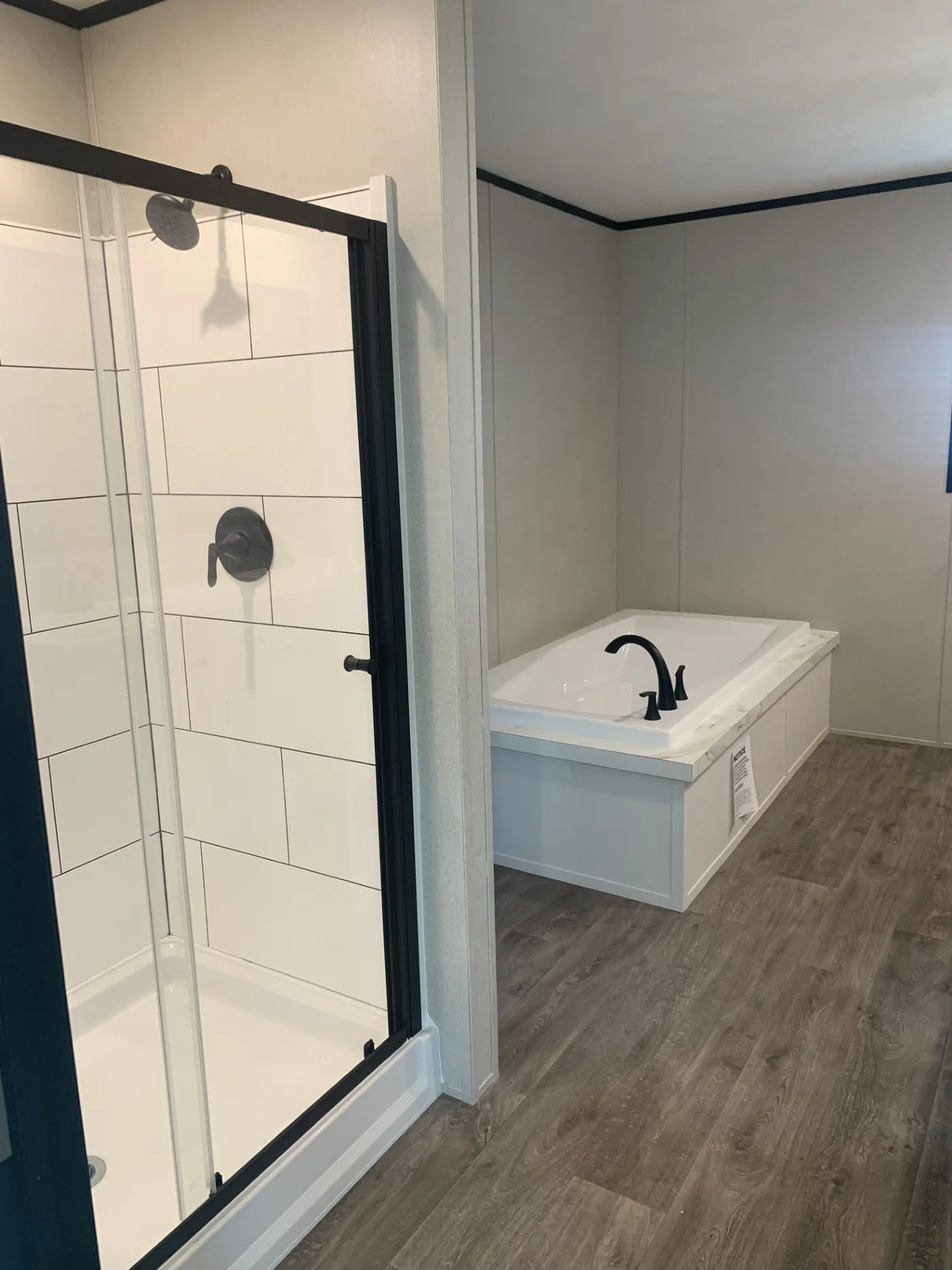 Primary bath  - Large walk in shower, complemented by oversized garden tub.  