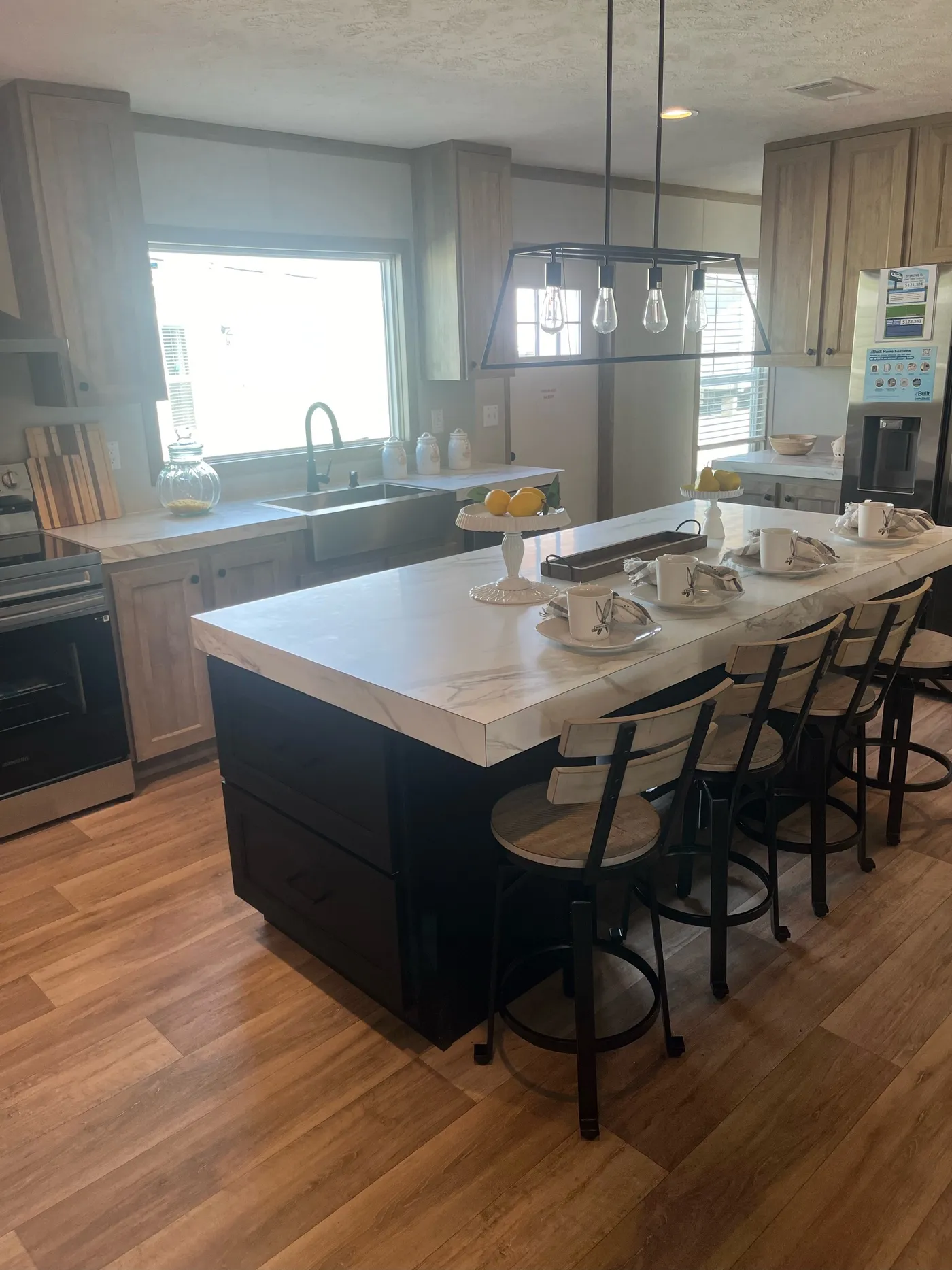Beautiful manufactured home kitchen island . Best deals and prices on affordable, quality, Clayton Built manufactured home in texas.