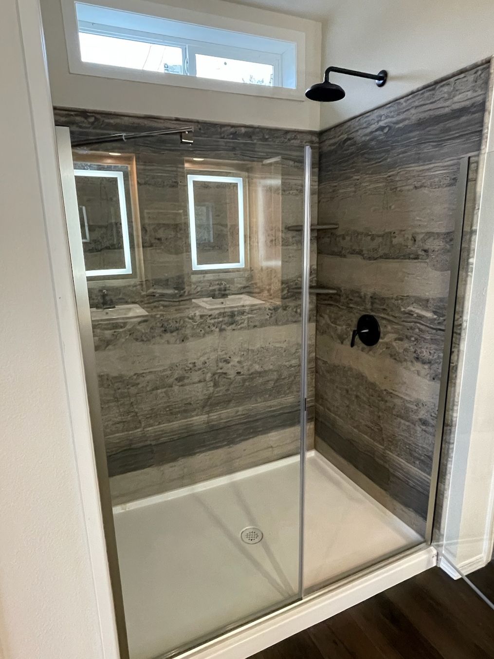 Faux marble shower