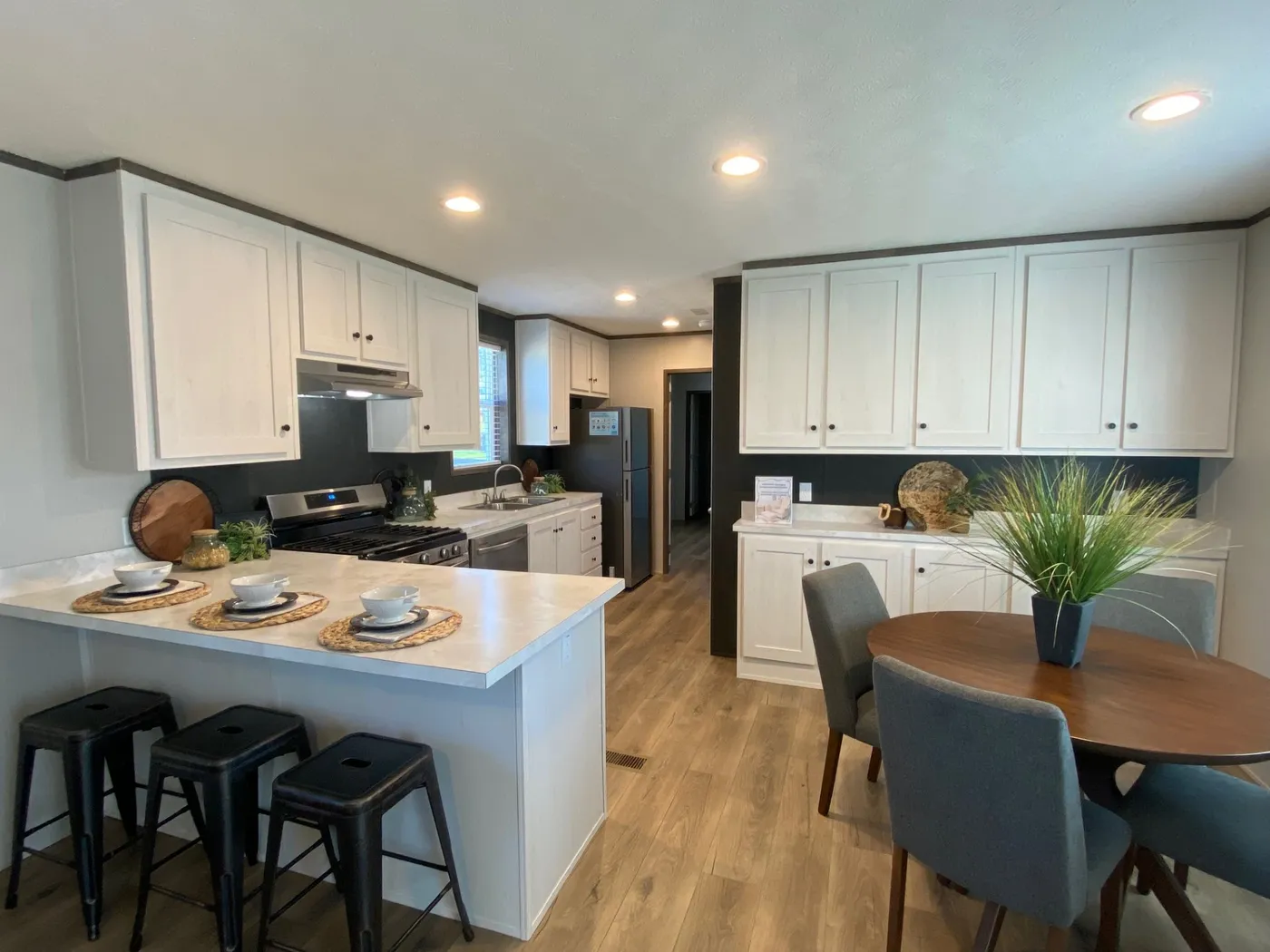 Dinging area with built ins and open concept to your kitchen 