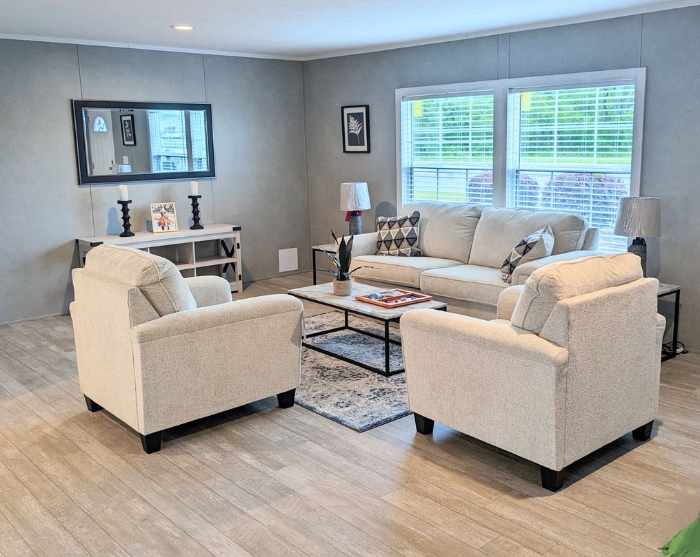 One of two living areas in this large open floor plan home with plenty of space for family and friends.