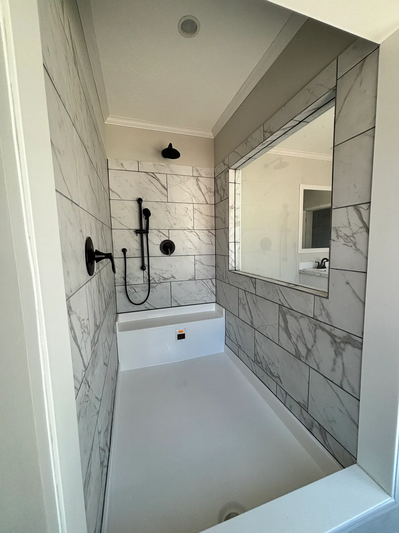 Spacious primary bathroom shower