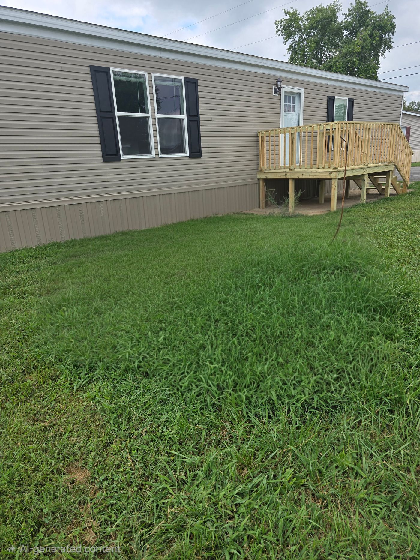 Front entrance with large deck