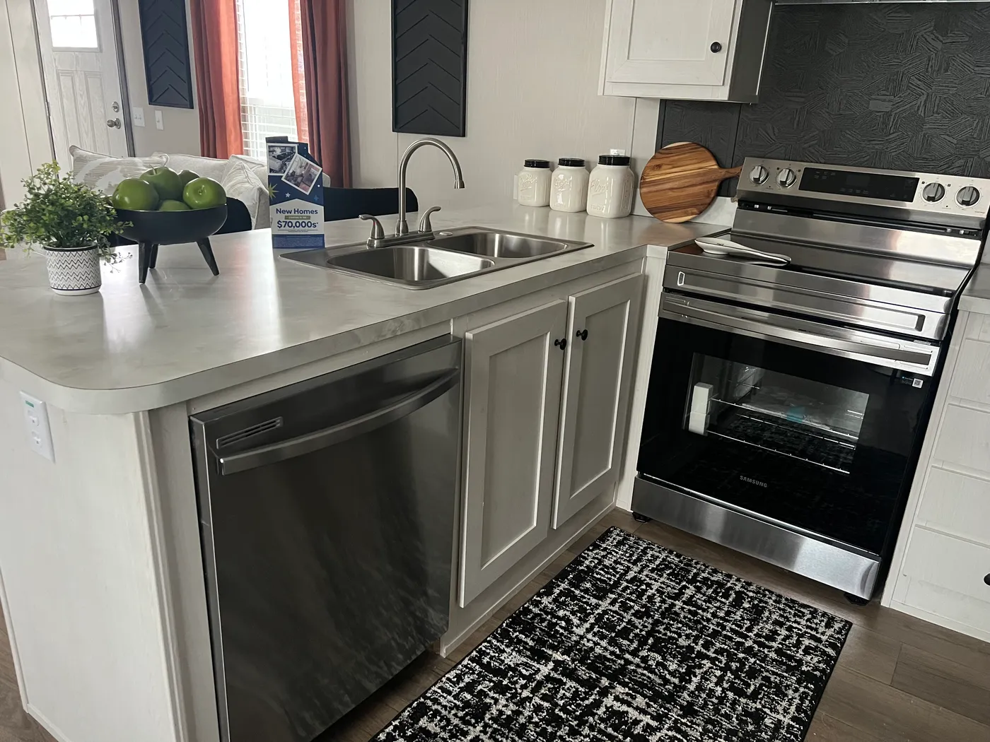 Beautiful manufactured tiny home kitchen. Best deals and prices on affordable, quality, Clayton Built manufactured home in texas.