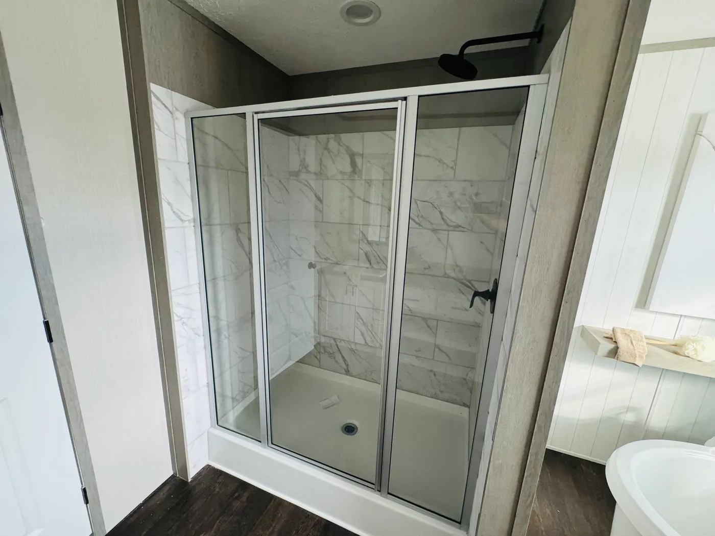 Walk in tile shower