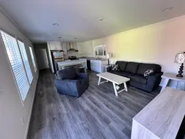 Open concept floor plan with large kitchen island