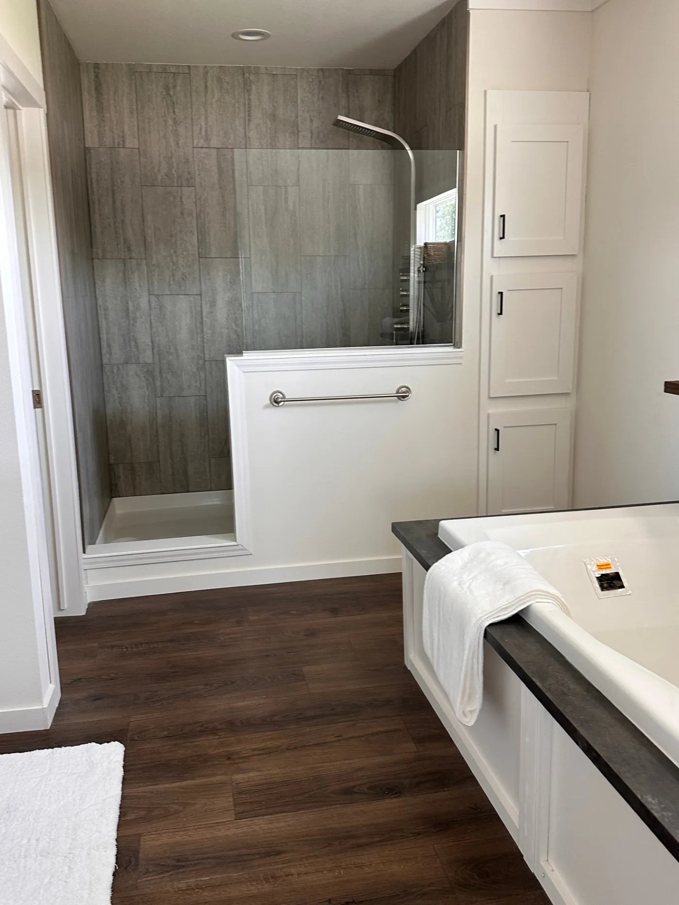 Tile walk in shower 
