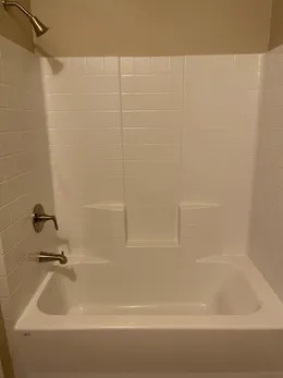 Tub shower combo in the guest bath