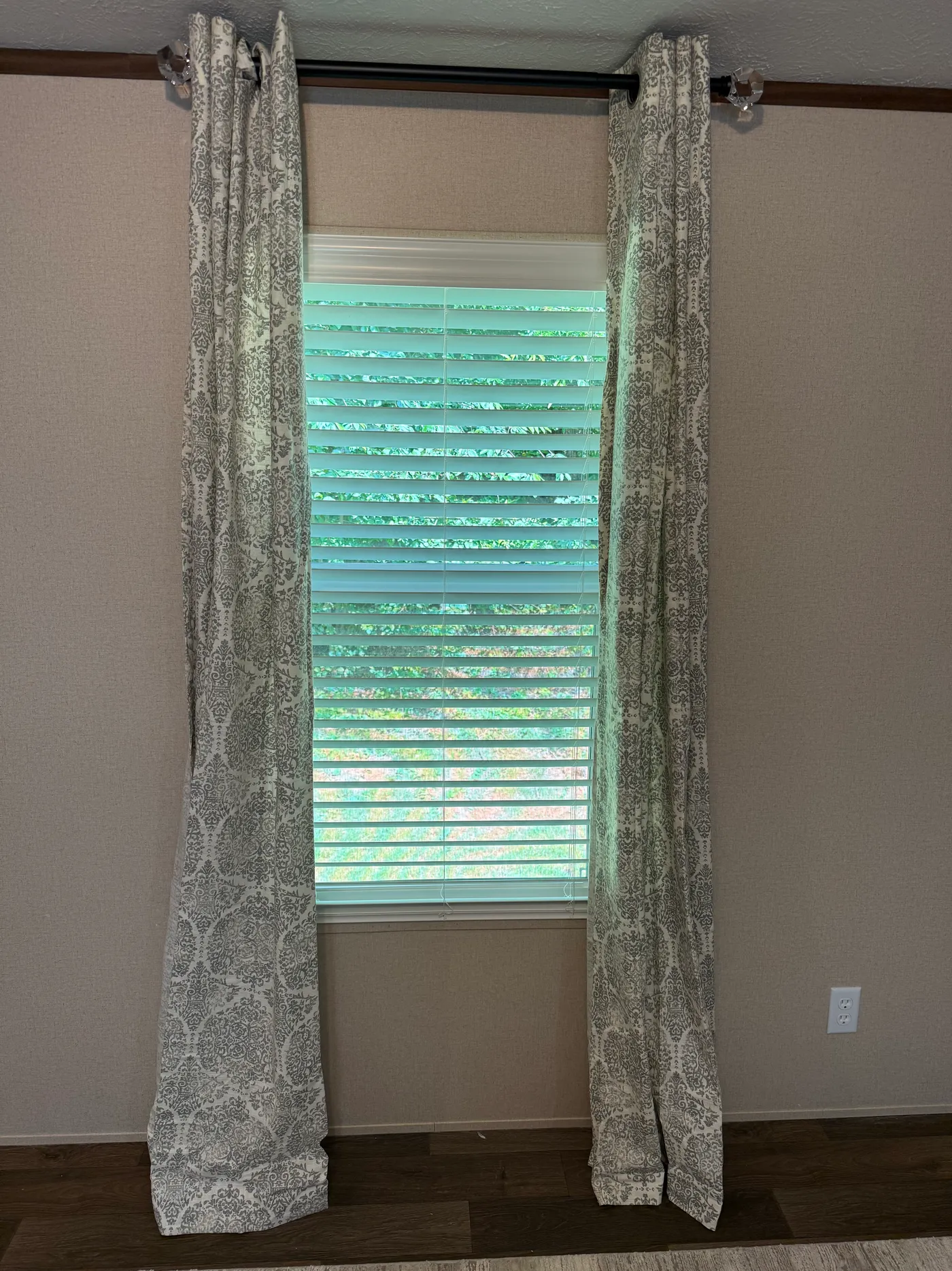 Custom drapes in living area