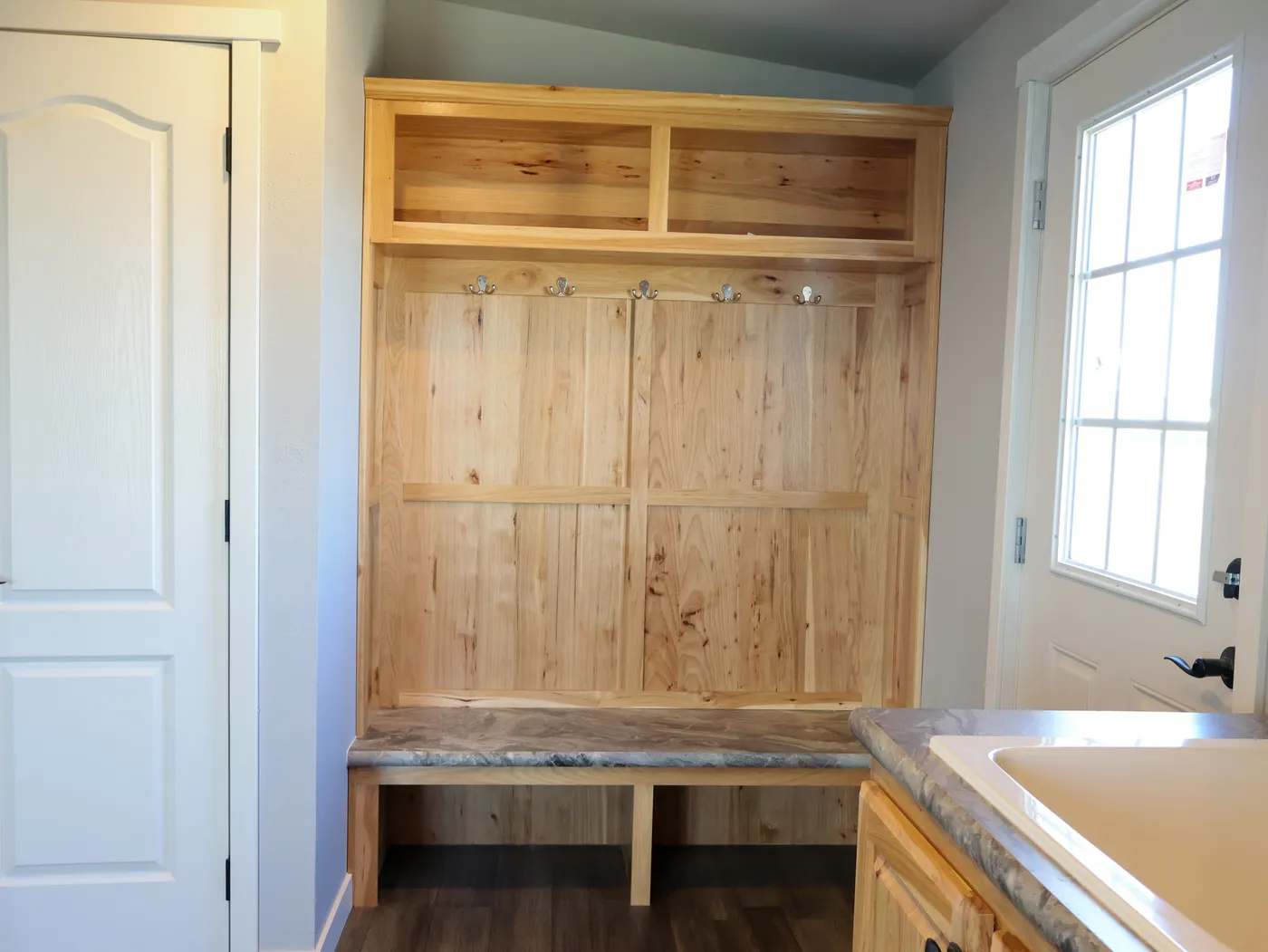 Utility room with office/hobby space attached