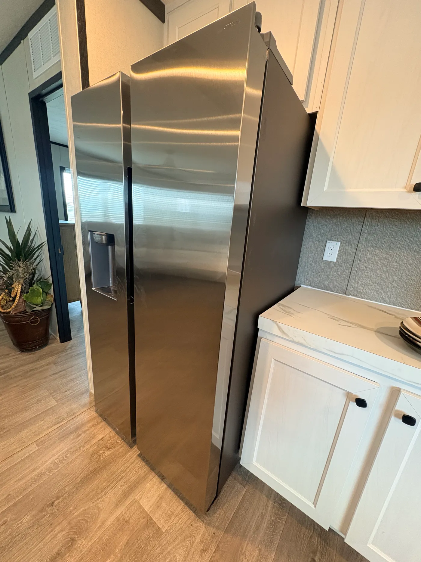 Side by Side Stainless Steel fridge