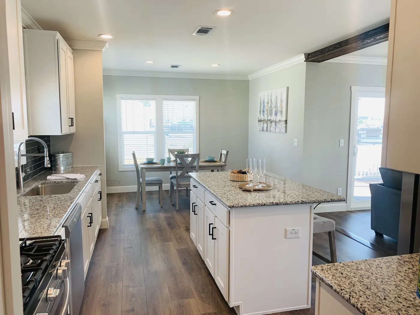 Kitchen with Window accented dining area!