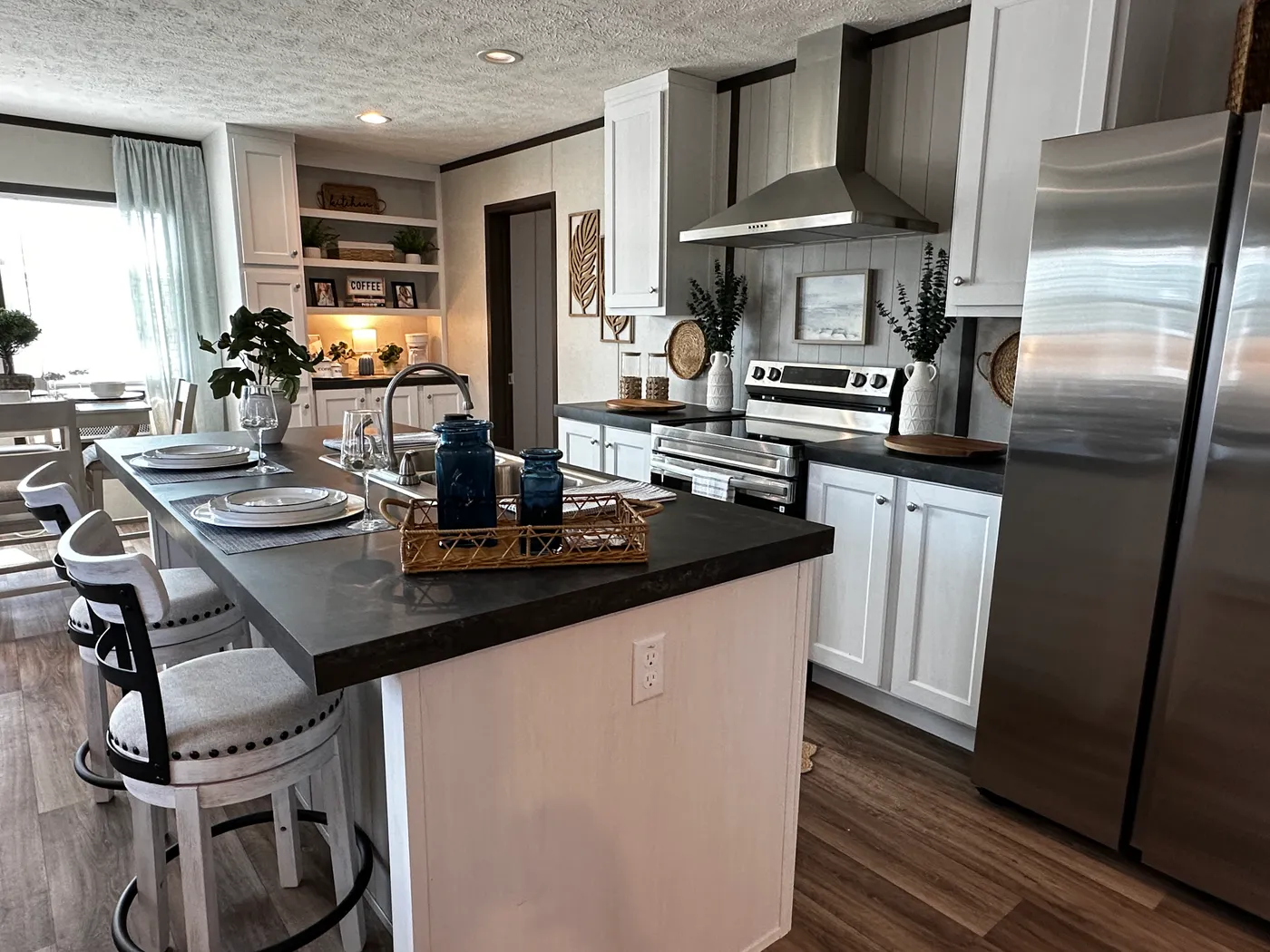 extra wide doublewide mobile home, 32x52 manufactured home, SmartPanel siding mobile home, open floorplan manufactured home, energy-efficient doublewide, walk-in shower mobile home, walk-in closet master bedroom, spacious manufactured home for sale.
