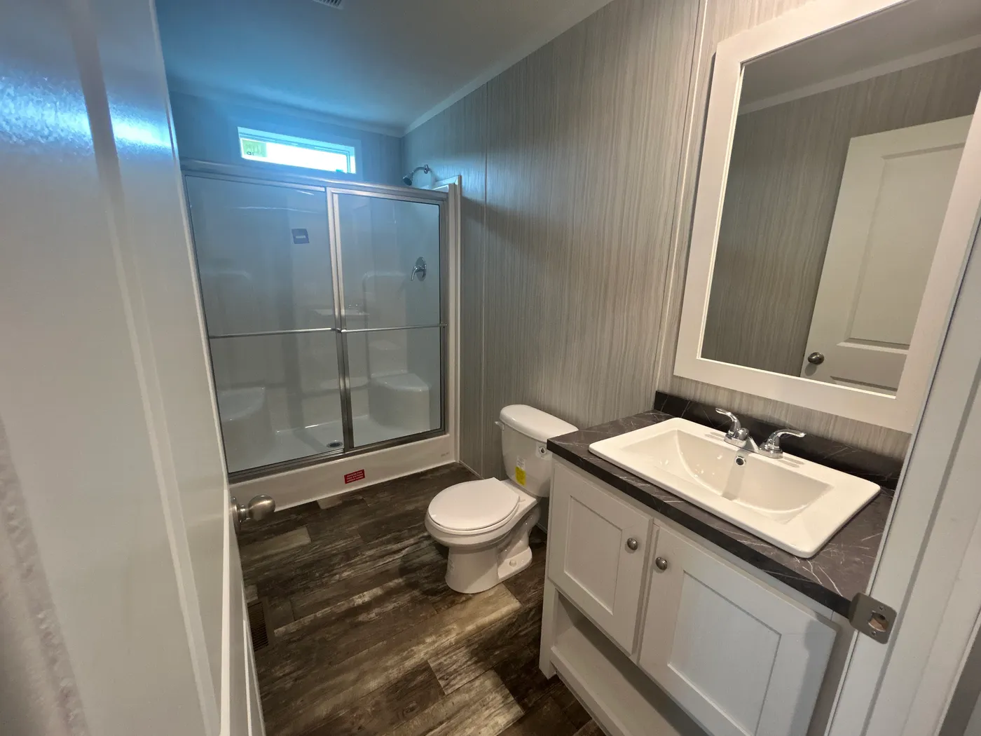 Looking into the bathroom. 