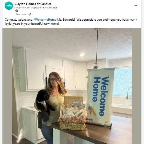 REBECCA E. welcome home image